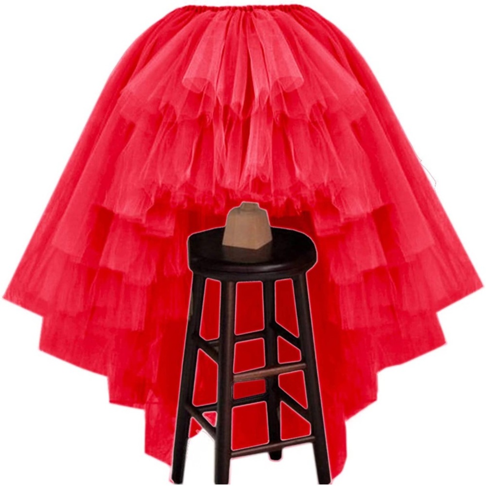 Women's Puffy Wedding High Low Layered Tulle Asymmetrical Night Out Skirt
